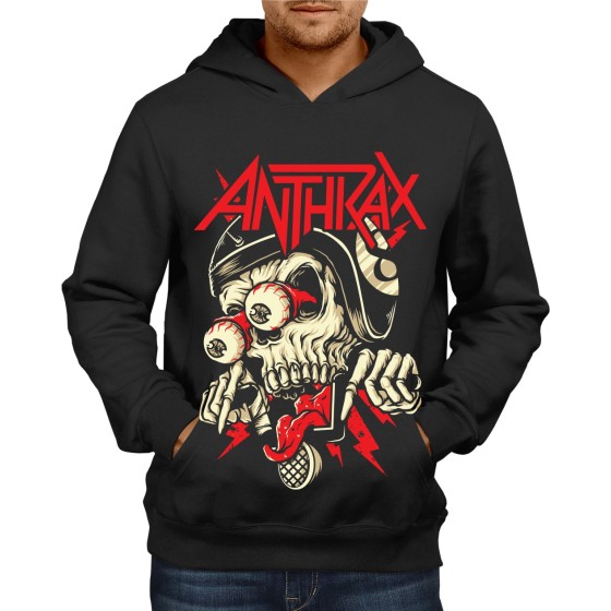 Rockwear Brasil - Moletom Anthrax 4 Rockwear Preto