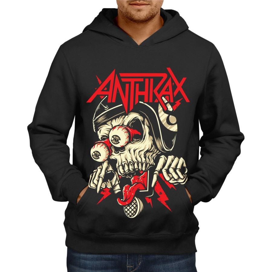 Rockwear Brasil - Moletom Anthrax 4 Rockwear Preto