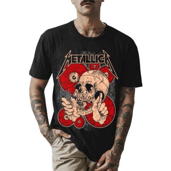 Rockwear Brasil - Camiseta Metallica 9 Rockwear Preta