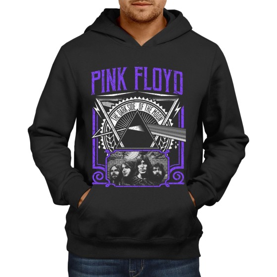 Rockwear Brasil - Moletom Pink Floyd 3 Rockwear Preto