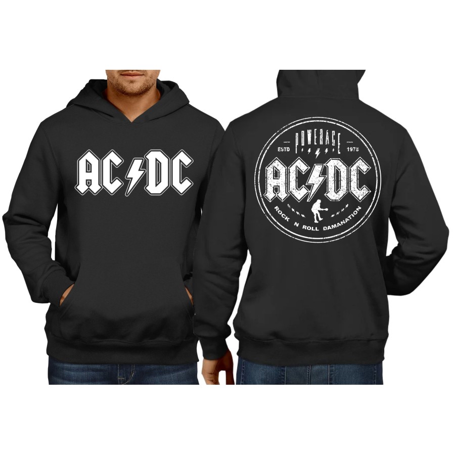 Rockwear Brasil - Moletom ACDC 12 Rockwear Preto