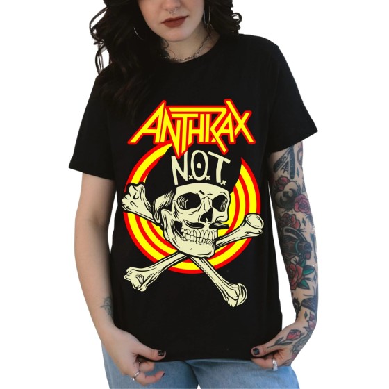 Rockwear Brasil - Baby look Anthrax Rockwear Preta