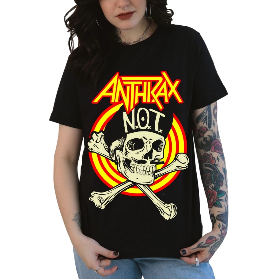 Rockwear Brasil - Baby look Anthrax Rockwear Preta