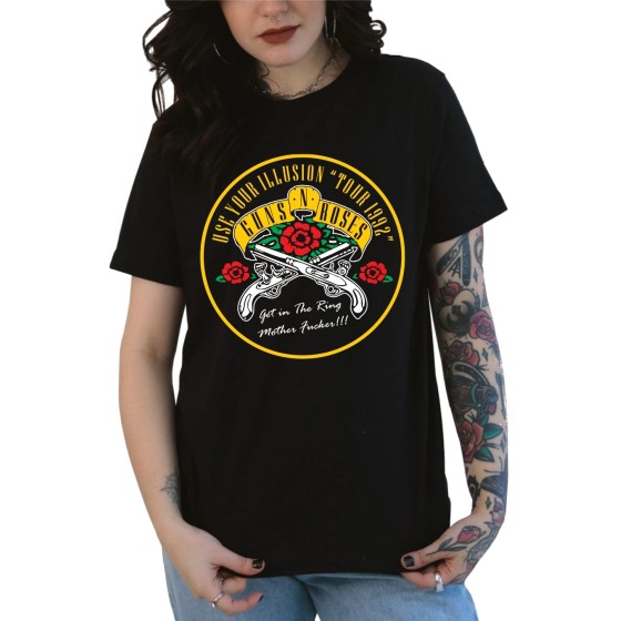 Rockwear Brasil - Baby look Guns n' Roses 4 Rockwear Preta