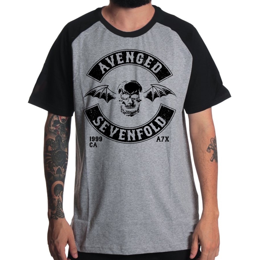 Rockwear Brasil - Camiseta Raglã Avenged Sevenfold Rockwear Preta