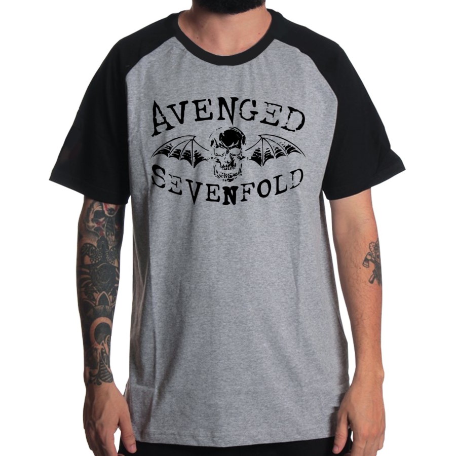 Rockwear Brasil - Camiseta Raglã Avenged Sevenfold 3 Rockwear Preta