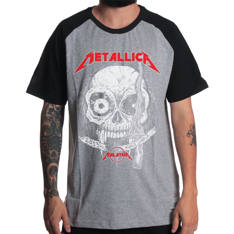 Rockwear Brasil - Camiseta Raglã Metallica 2 Rockwear Preta