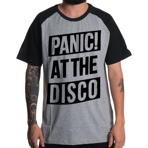 Rockwear Brasil - Camiseta Raglã Panic At The Disco 2 Rockwear Preta