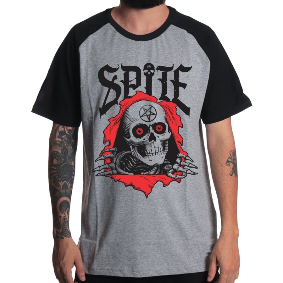 Rockwear Brasil - Camiseta Raglã Spite 3 Rockwear Preta