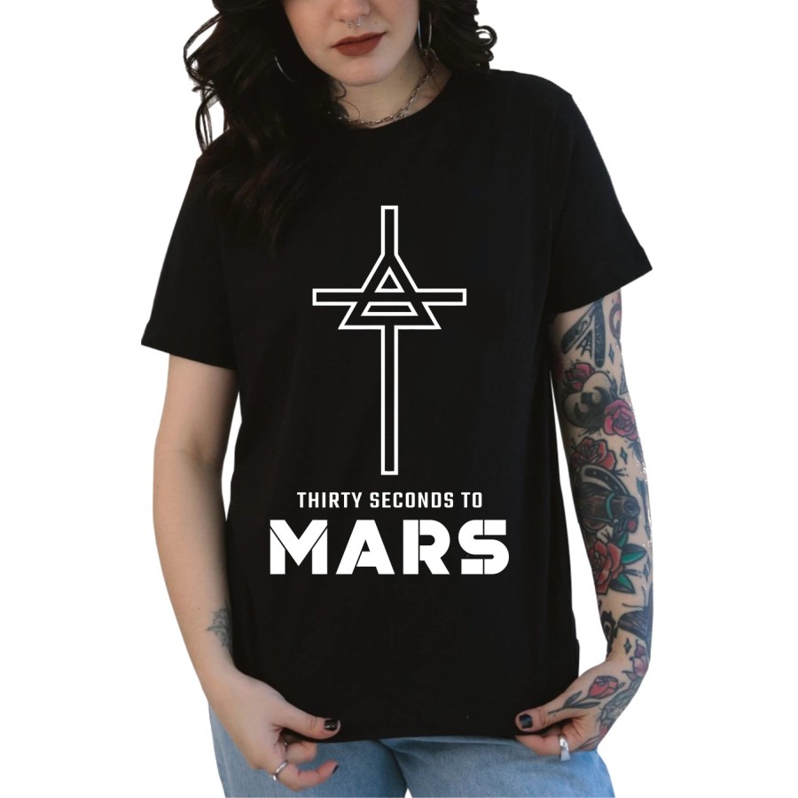 Rockwear Brasil - Baby look 30 Seconds To Mars 5 Rockwear Preta