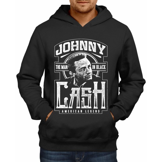 Rockwear Brasil - Moletom Johnny Cash 2 Rockwear Preto