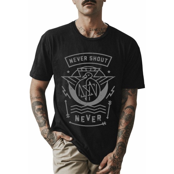 Rockwear Brasil - Camiseta Never Shout Never Rockwear Preta