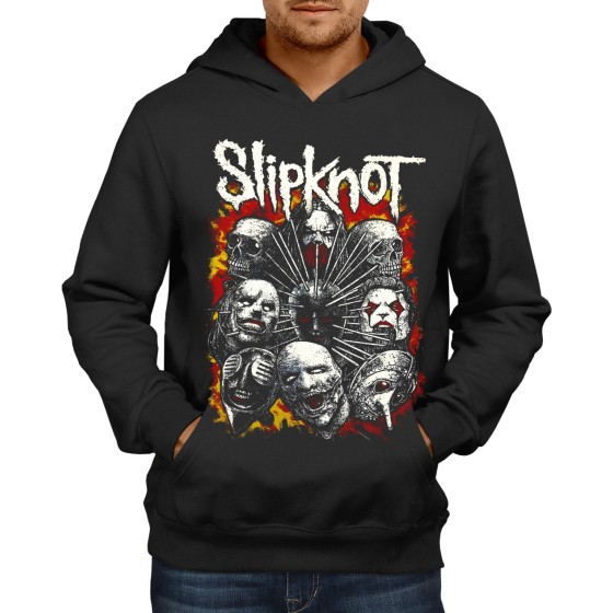 Rockwear Brasil - Moletom Slipknot 4 Rockwear Preto