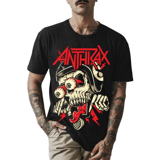 Rockwear Brasil - Camiseta Anthrax 4 Rockwear Preta